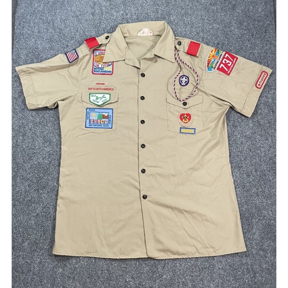 Boy Scouts of America Other - Boy Scouts Of America Leadership Shirt Mens Large USA 90s Patches BSA Vintage